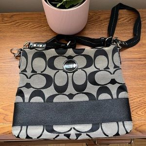 COACH Signature Stripe Fabric Crossbody